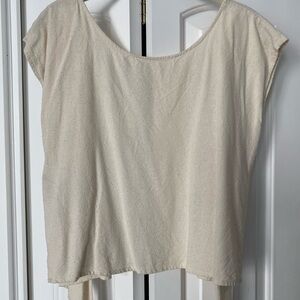 Elizabeth Suzann Maxine Crop in Ivory Raw Silk, size S